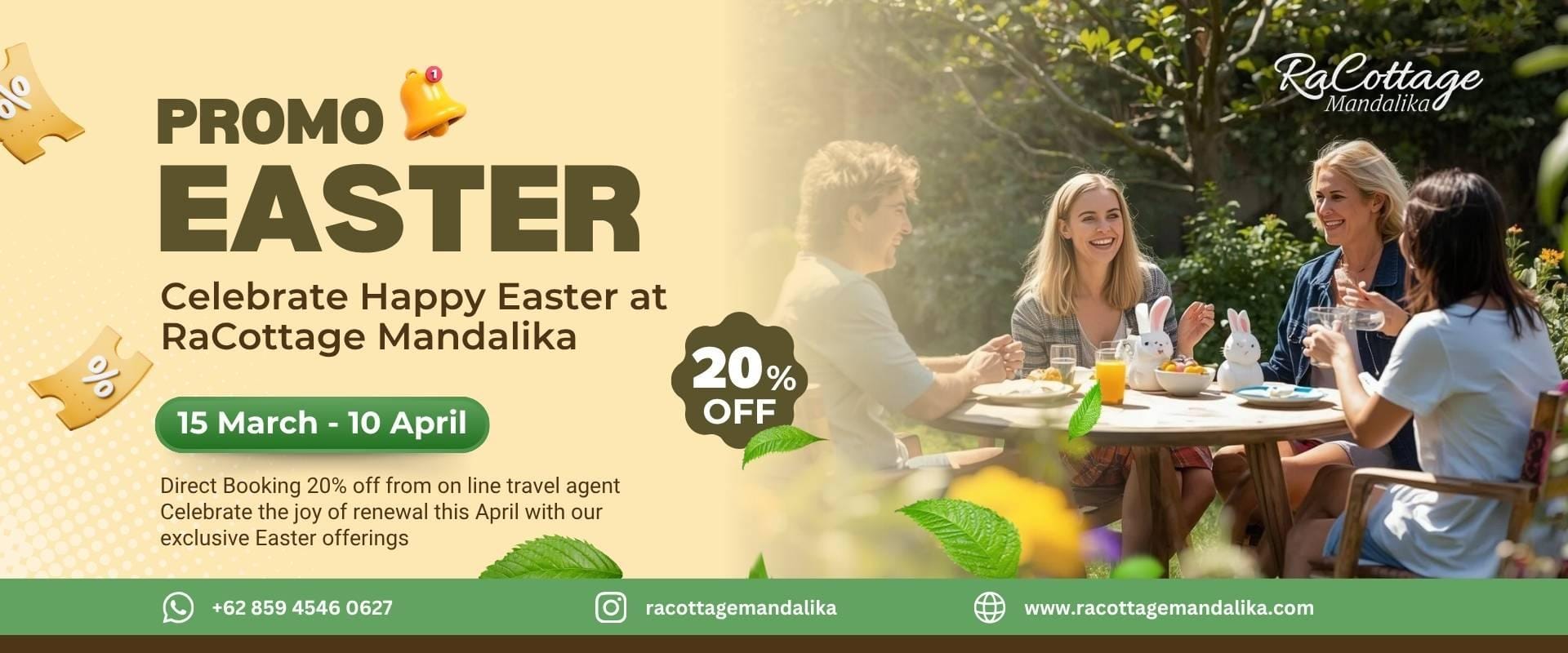 Easter Promo Mandalika - Celebrate Happy Easter at RaCottage Mandalika 15 March till 10 April 2026
