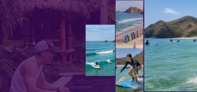 Visual highlights of the surf camp experience in Kuta Lombok, showing the diverse wave conditions from beginner-friendly breaks to intermediate rollers, captured during our 2026 field test.