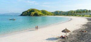 Tanjung Aan Beach Lombok with unique black and white sand